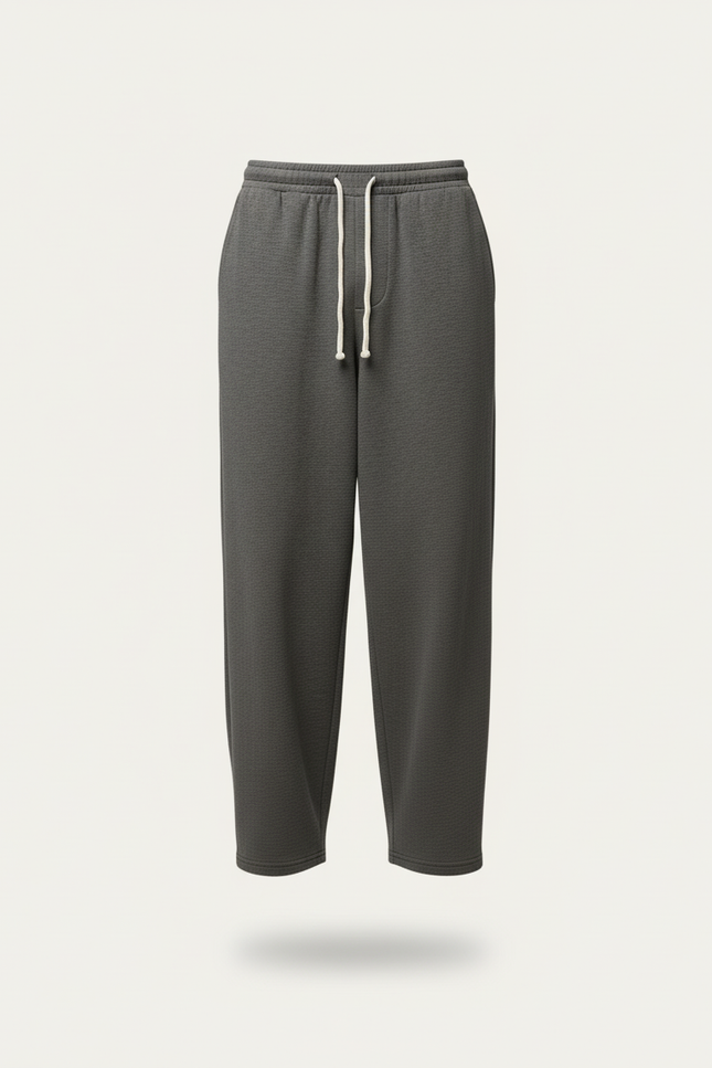 Pantalon Baggy Gris Foncé Ample Molletonné Décontracté - vue 3