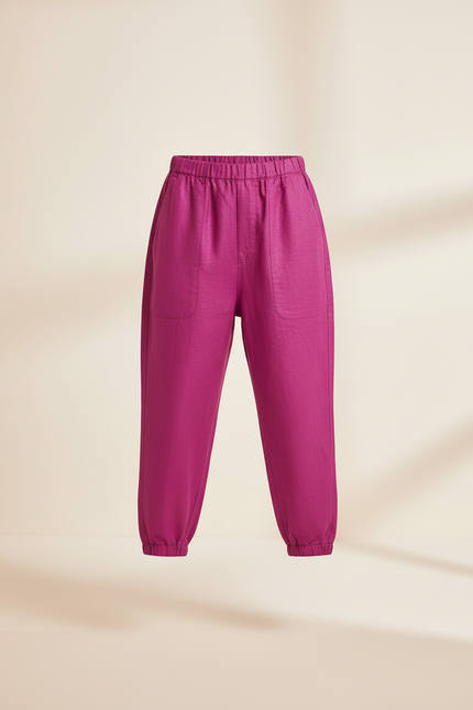 Pantalon Baggy Fuchsia Lin Ample Décontracté Enfant - Rose - vue 3