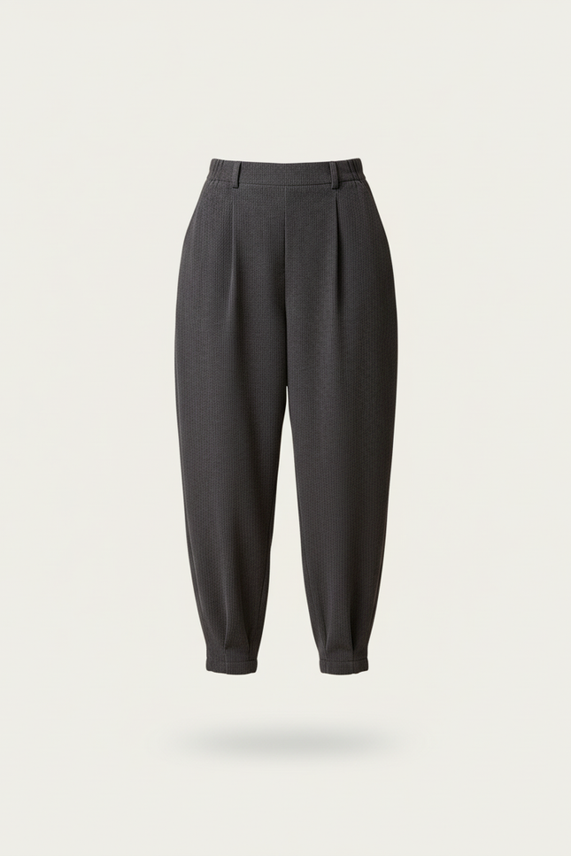 Pantalon Baggy Gris Côtelé Ample Décontracté Fluide - Cordé - vue 3