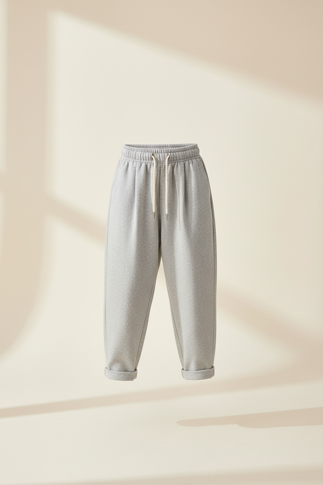 Pantalon Baggy Gris Élastique Droit Enfant - Molleton - vue 3