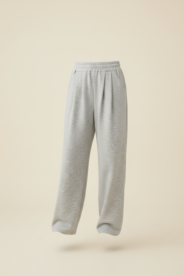 Pantalon Baggy Gris Ample Molleton Décontracté Fille - vue 3
