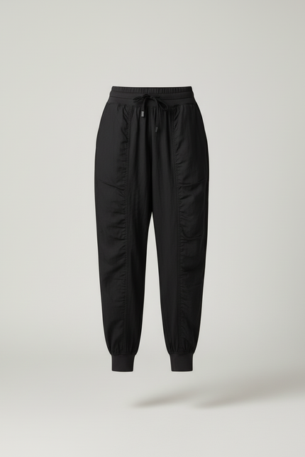Pantalon Baggy Noir Fluide Sport Jogger Femme - Polyester - vue 3