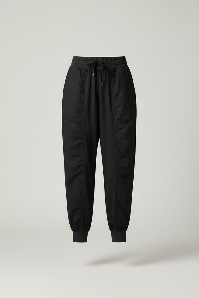 Pantalon Baggy Noir Fluide Sport Jogger Femme - Polyester - vue 3