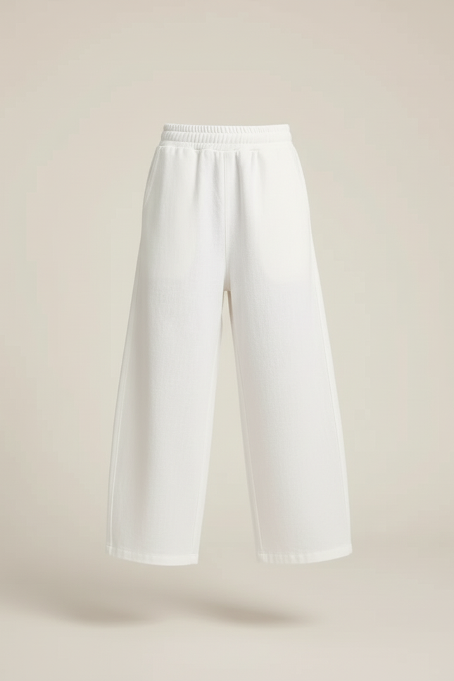 Pantalon Baggy Blanc Ample Molleton Décontracté Enfant - vue 3