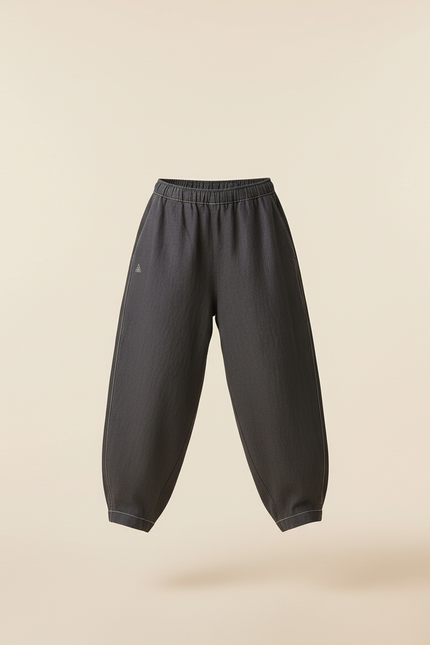 Pantalon Baggy Gris Foncé Ample Confortable Enfant - Lin - vue 3