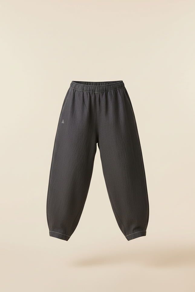 Pantalon Baggy Gris Foncé Ample Confortable Enfant - Lin - vue 3