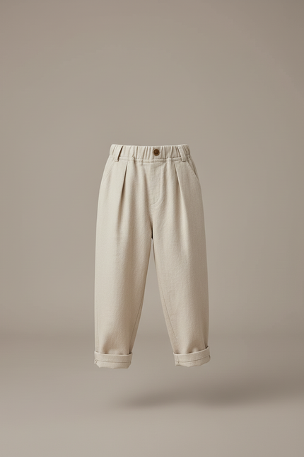Pantalon Baggy Beige Coton Ample Enfant Décontracté - vue 3
