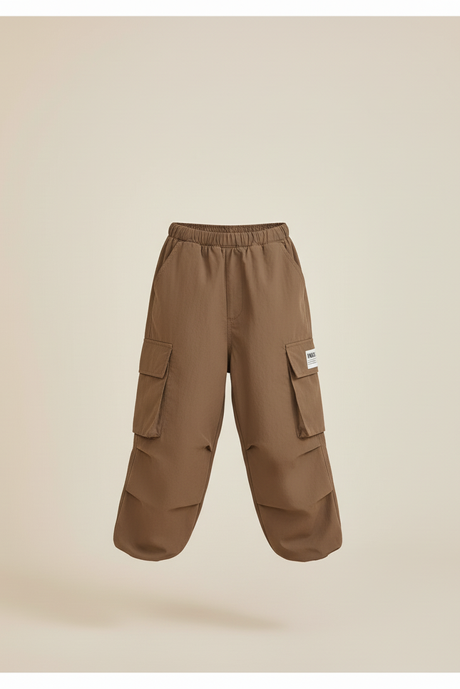 Pantalon Baggy Marron Cargo Ample Décontracté Garçon - Polyester - vue 3