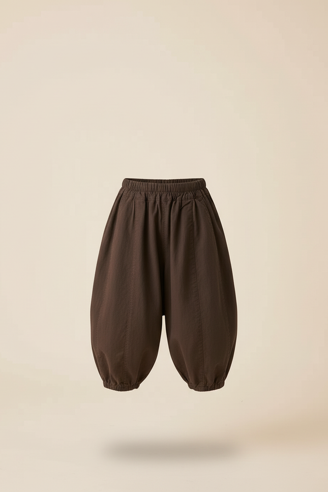Pantalon Baggy Marron Ample Coton Enfant - vue 3