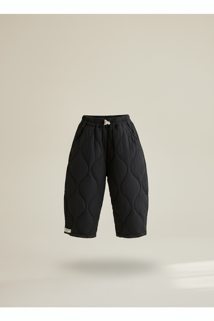 Pantalon Baggy Matelassé Noir Ample Hiver Enfant - Molleton - vue 3