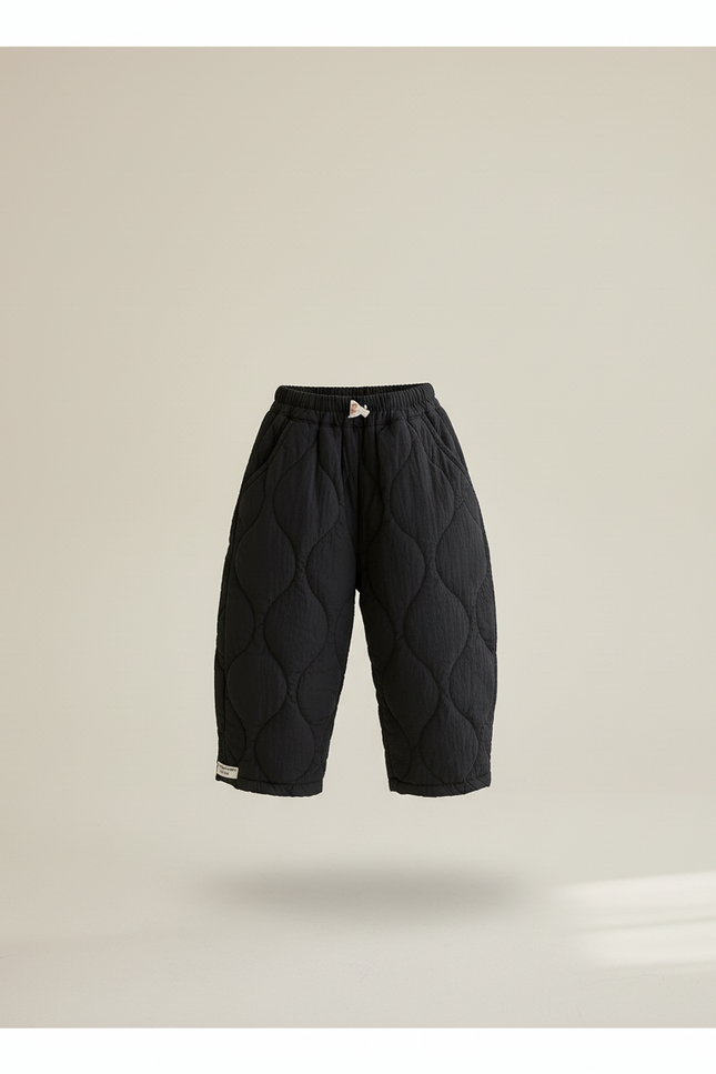 Pantalon Baggy Matelassé Noir Ample Hiver Enfant - Molleton - vue 3