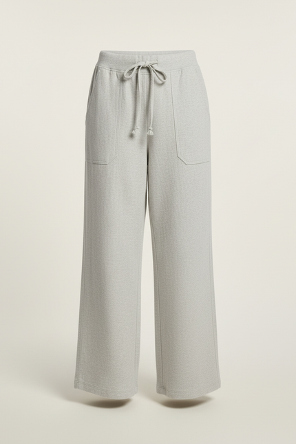 Pantalon Baggy Gris Ample Cordon Décontracté Coton - Molleton - vue 3