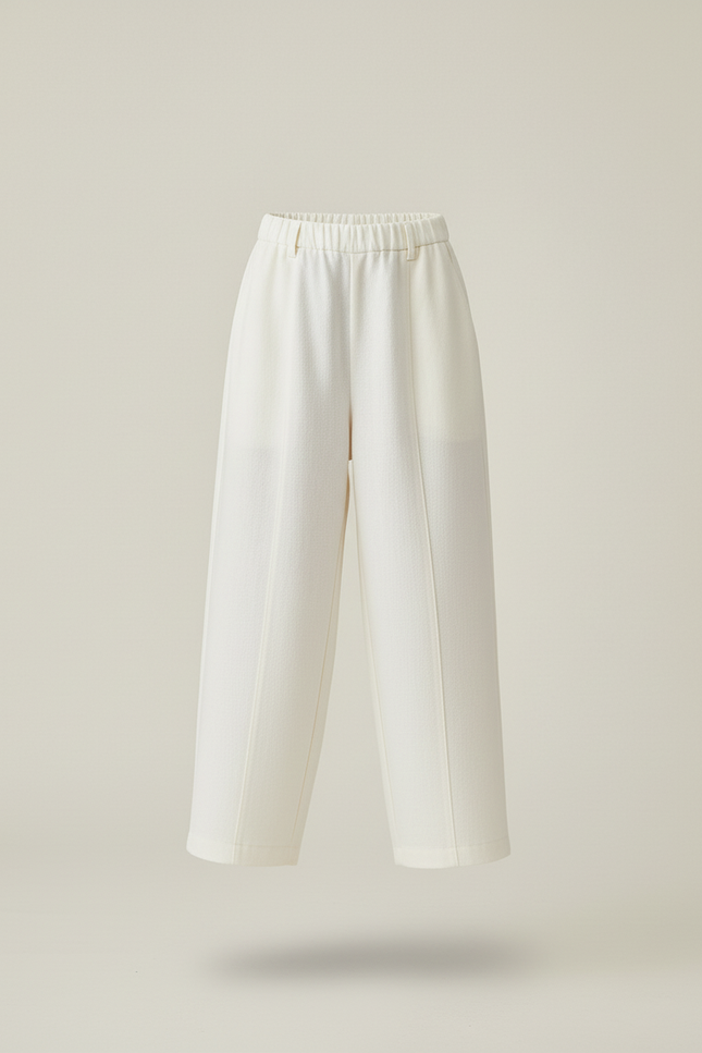 Pantalon Baggy Crème Ample Décontracté Confortable Fille - Beige Molleton - vue 3
