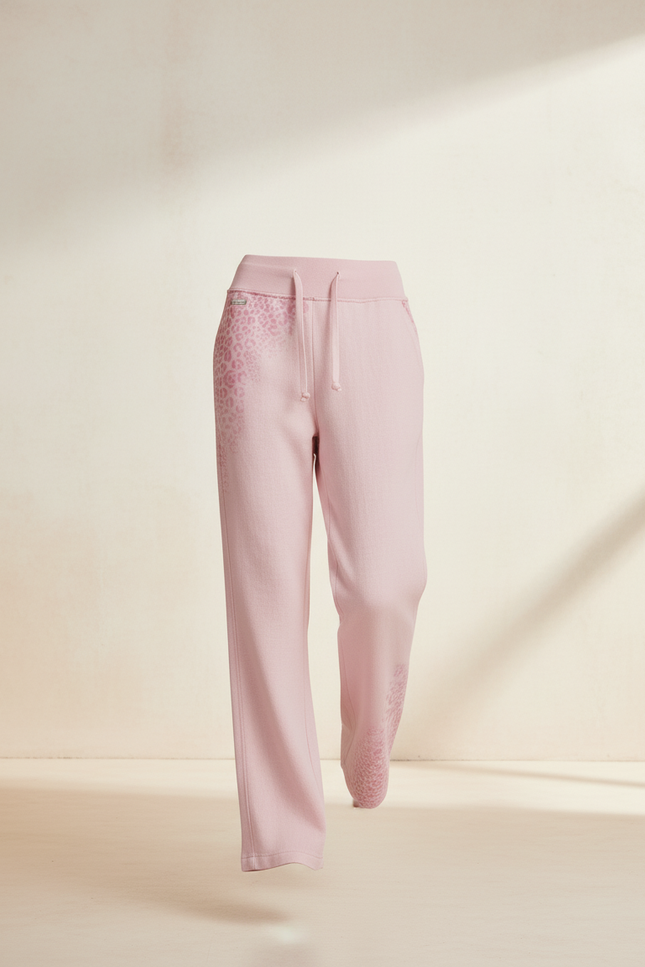 Pantalon Baggy Rose Léopard Ample Cordon Décontracté Femme - Molleton - vue 3