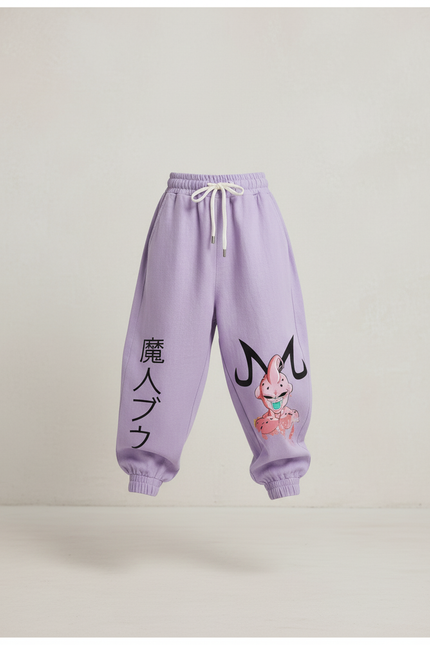 Pantalon Baggy Lilas Ample Coton Majin Buu Fille - Violet Molleton - vue 3