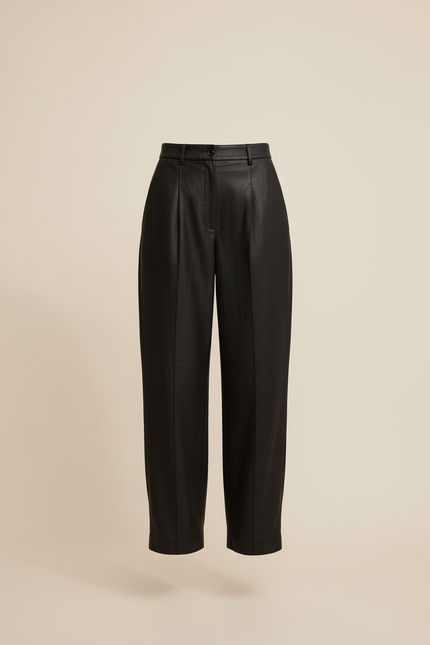 Pantalon Baggy Cuir Femme - Noir - vue 3