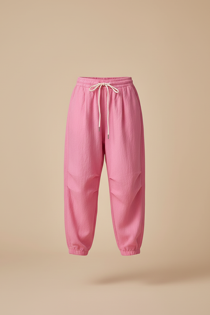 Pantalon Baggy Rose Ample Lin Confortable Fille - vue 3