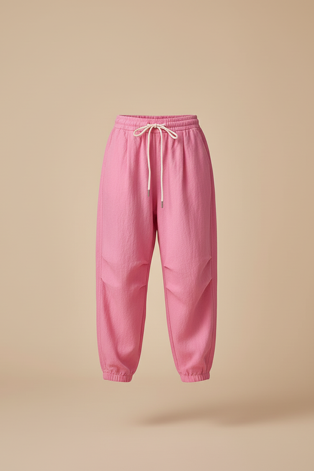 Pantalon Baggy Rose Ample Lin Confortable Fille - vue 3
