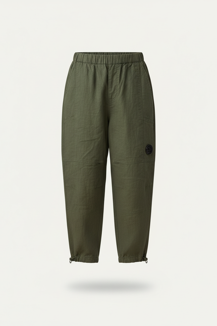 Pantalon Baggy Vert Lin Ample Enfant - Kaki - vue 3