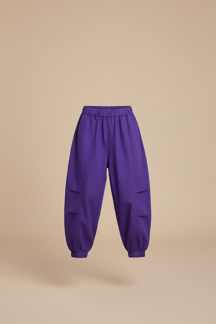 Pantalon Baggy Violet Ample Coton Fluide Fille - vue 3