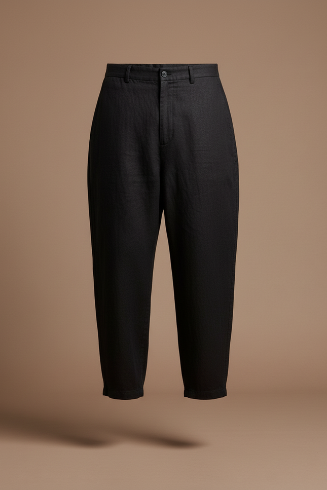 Pantalon Baggy Homme Noir Toile - Lin - vue 3