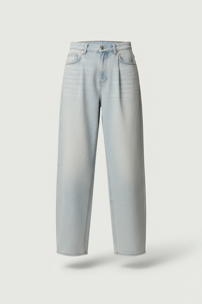 Pantalon Baggy Bleu Clair Ample Denim Large Vintage - Jean - vue 3