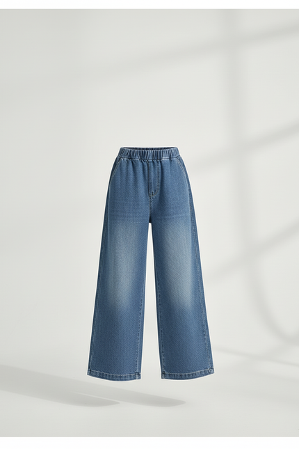 Pantalon Baggy Denim Ample Bleu Décontracté Fille - Jean - vue 3