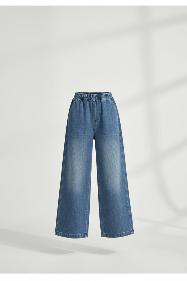 Pantalon Baggy Denim Ample Bleu Décontracté Fille - Jean - vue 3