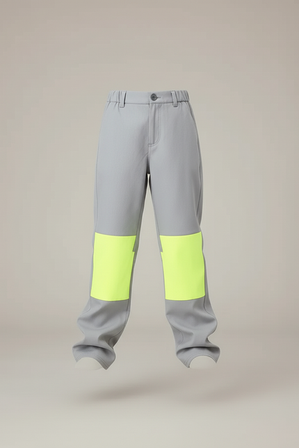 Pantalon Baggy Gris Fluo Décontracté Enfant - Gabardine - vue 3