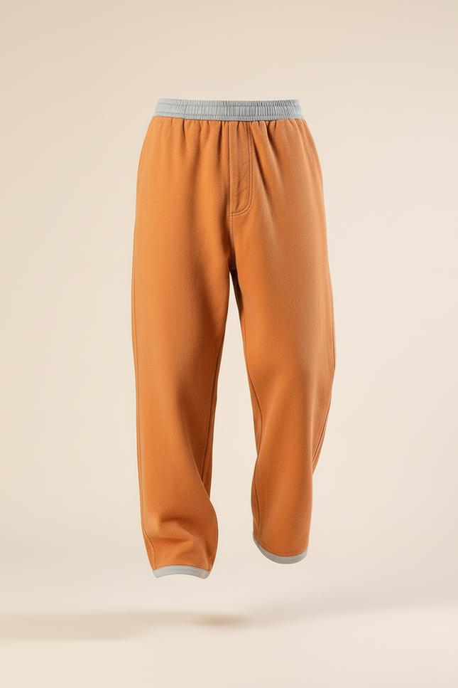 Pantalon Baggy Orange Polaire Ample Décontracté Homme - Molleton - vue 3