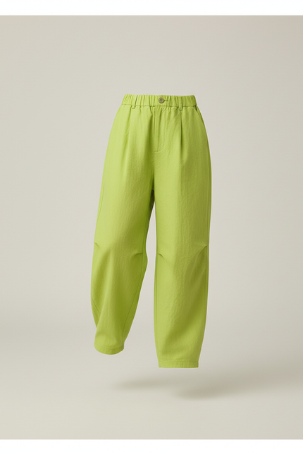 Pantalon Baggy Vert Ample Décontracté Confortable Fille - Lin - vue 3