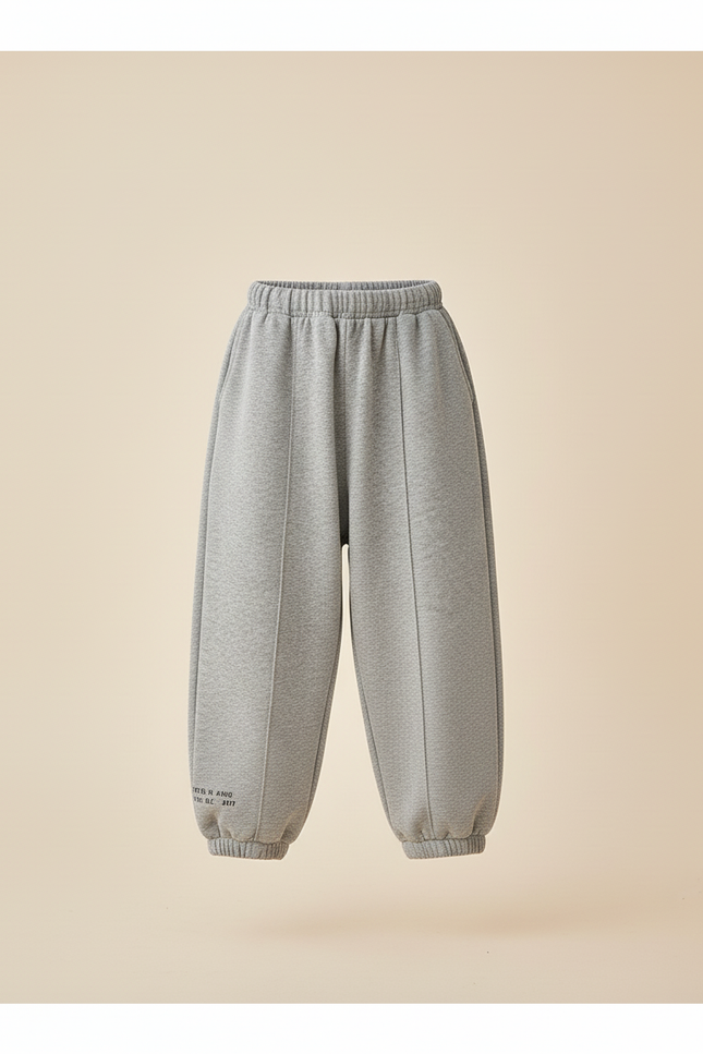 Pantalon Baggy Gris Molletonné Ample Sport Décontracté Enfant - vue 3