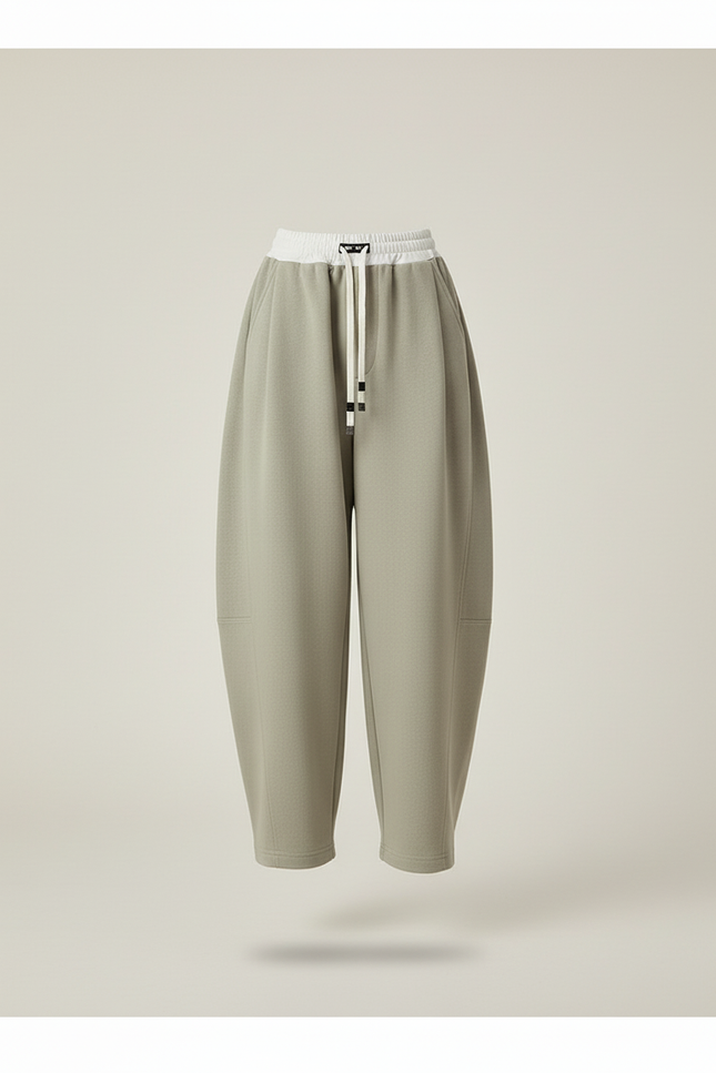 Pantalon Baggy Vert Cordon Ample Décontracté Enfant - Molleton - vue 3