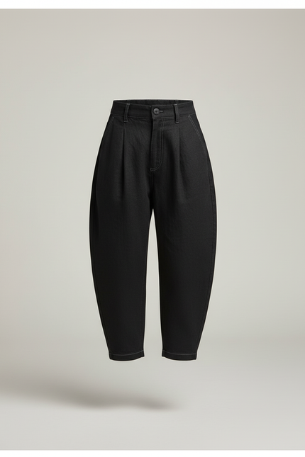 Pantalon Baggy Noir Ample Coton Plissé Enfant - vue 3