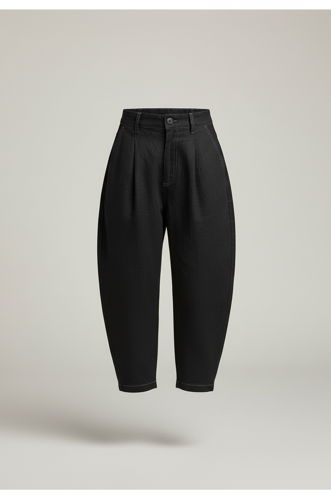 Pantalon Baggy Noir Ample Coton Plissé Enfant - vue 3