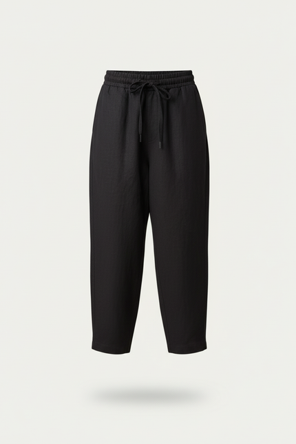 Pantalon Baggy Noir Lin Ample Décontracté Garçon - vue 3