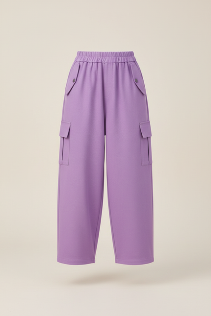 Pantalon Baggy Violet Ample Cargo Enfant Décontracté - Polyester - vue 3