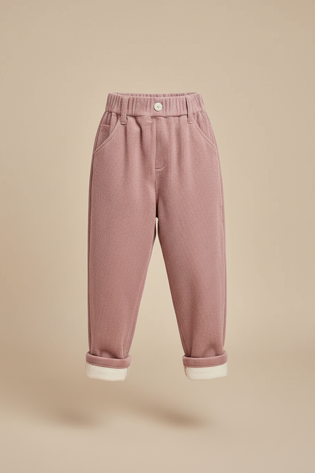 Pantalon Baggy Rose Côtelé Ample Décontracté Enfant - Cordé - vue 3