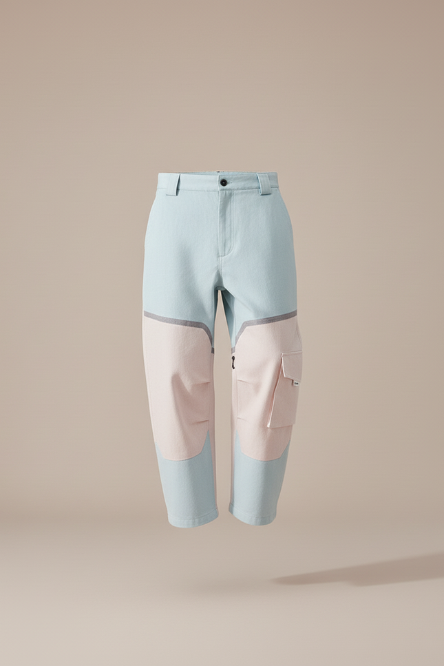 Pantalon Baggy Bicolore Cargo Ample Décontracté Homme - Multicolore Toile - vue 3