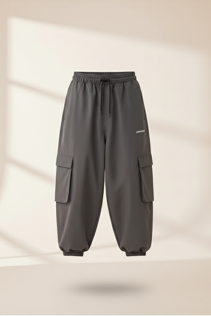Pantalon Baggy Gris Cargo Ample Unisexe Sportif - Polyester - vue 3