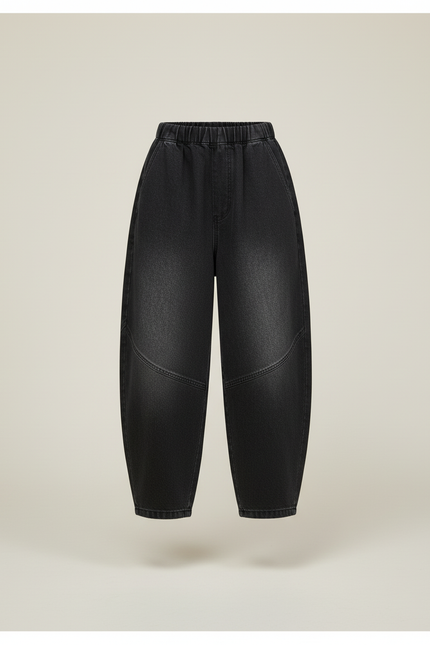 Pantalon Baggy Noir Denim Ample Décontracté Enfant - Jean - vue 3