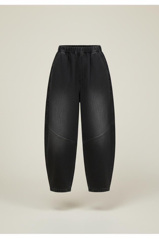 Pantalon Baggy Noir Denim Ample Décontracté Enfant - Jean - vue 3