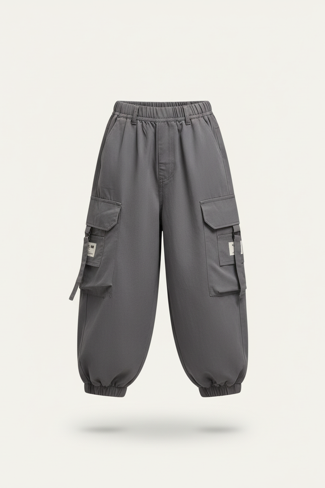 Pantalon Baggy Cargo Gris Ample Décontracté Garçon - Toile - vue 3