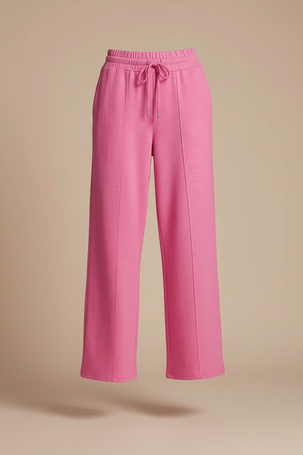 Pantalon Baggy Rose Fuschia Fluide Décontracté Cordon - Molleton - vue 3