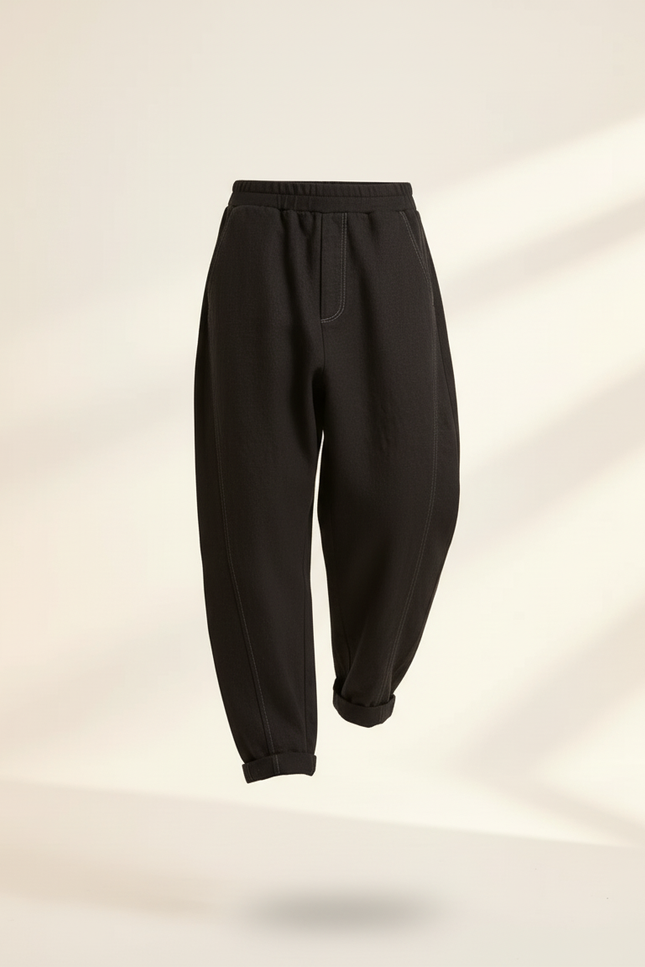 Pantalon Baggy Noir Ample Coton Élégant Homme - vue 3