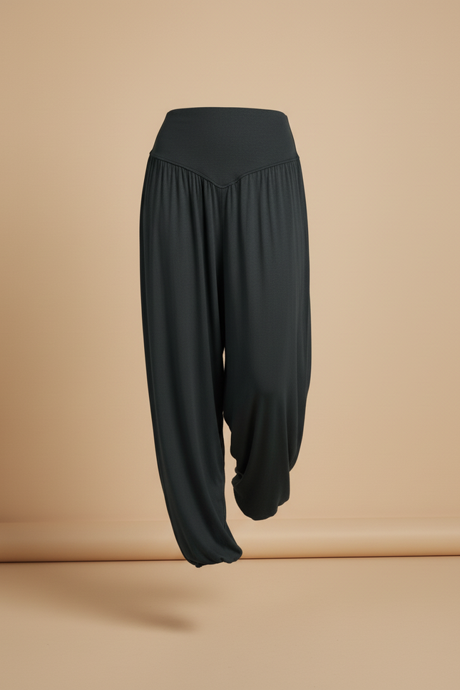 Pantalon Baggy Vert Ample Fluide Confortable Femme - Viscose - vue 3