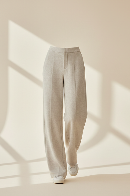 Pantalon Baggy Gris Clair Ample Confortable Décontracté - Molleton - vue 3