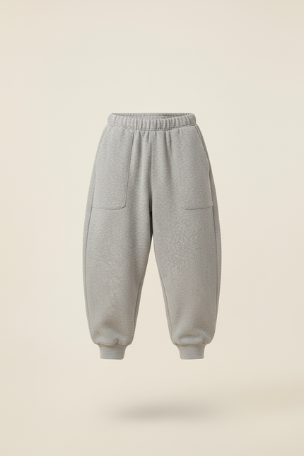 Pantalon Baggy Gris Ample Molletonné Décontracté Enfant - vue 3