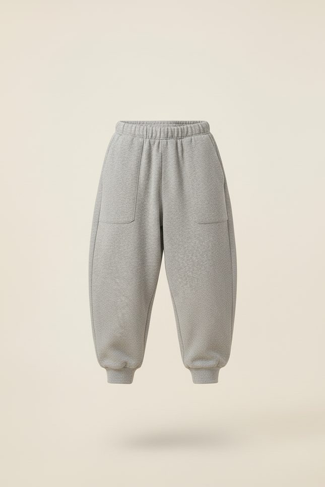 Pantalon Baggy Gris Ample Molletonné Décontracté Enfant - vue 3