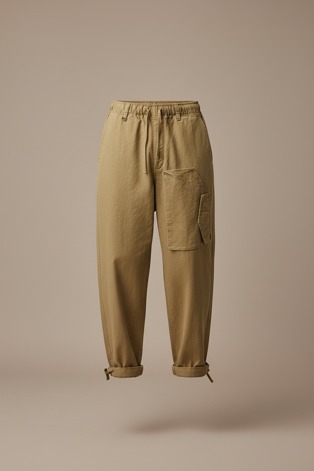 Pantalon Baggy Kaki Coton Ample Cargo Vintage Homme - Toile - vue 3